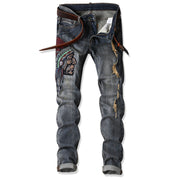 Shredded embroidered indian jeans