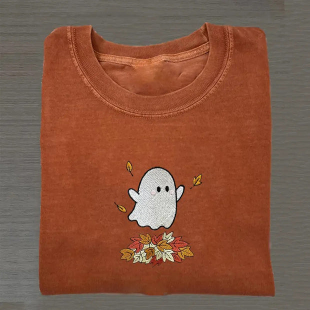 Embroidered Fall Ghost T-shirt