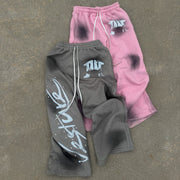 Hip-hop retro graffiti street wide-leg sweat pants