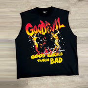 Street Sleeveless Printed Tank T-Shirt