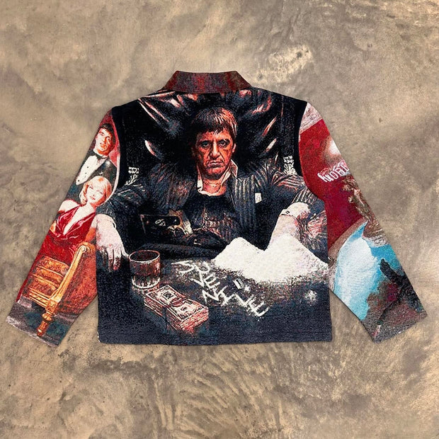 The World Is Yours Print Zipped Jacket