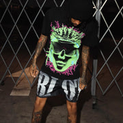 Brainstorm casual street T-shirt mesh shorts two-piece set