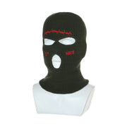 Embroidered Ski Three Hole Knit Hat Ski Warm Ear Guard Head Cover