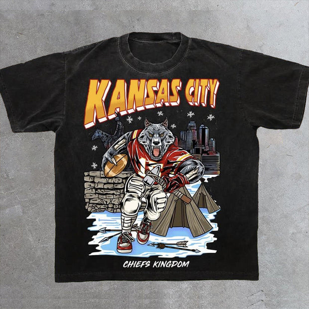 Wolves football print T-shirt