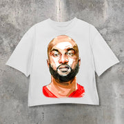 Fashionable round neck printed graphic loose T-shirt
