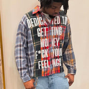 Colorful Plaid Vintage Stitching College Flannel Shirt