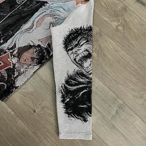 Anime Casual Zip-Up Tapestry Jacket