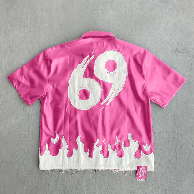 Fashionable personalized zipper lapel shirt