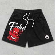 Devil's Baby Graphic Print Elastic Shorts
