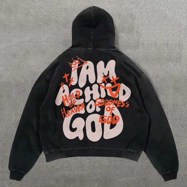 I Am A Child Of God Print Long Sleeve Hoodies