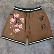 Vintage Print Love Mesh Shorts