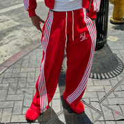 Stripe 5L Print Pocket Flared Trousers