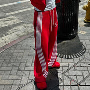 Stripe 5L Print Pocket Flared Trousers