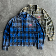 Casual Street Retro Colorful Plaid Gradient Flannel Shirt