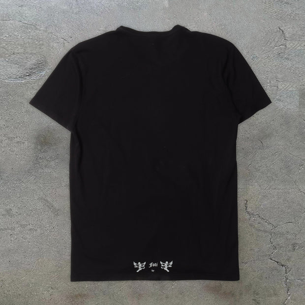 Angel skull print street T-shirt