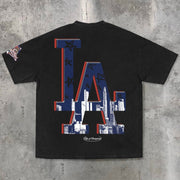 Fashionable sports style printed T-shirt