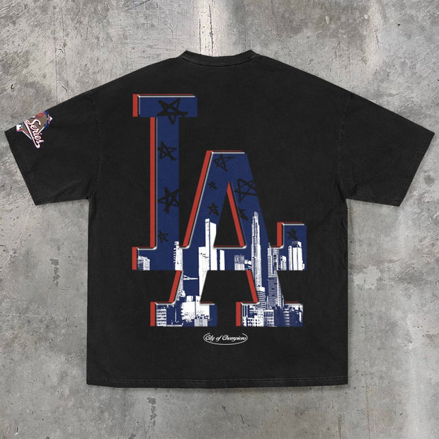 Fashionable sports style printed T-shirt