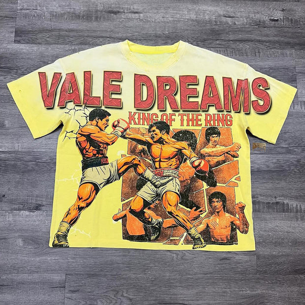 King Of The Ring Print Short Sleeve T-Shirt