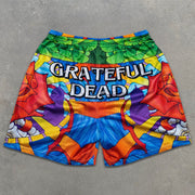 rose all over graphic print elastic shorts