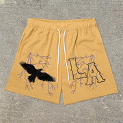 Peace Vintage Artistic Mesh Shorts