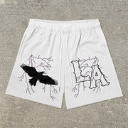 Peace Vintage Artistic Mesh Shorts