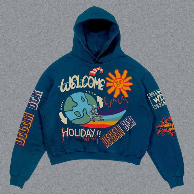 holiday graphic hoodie