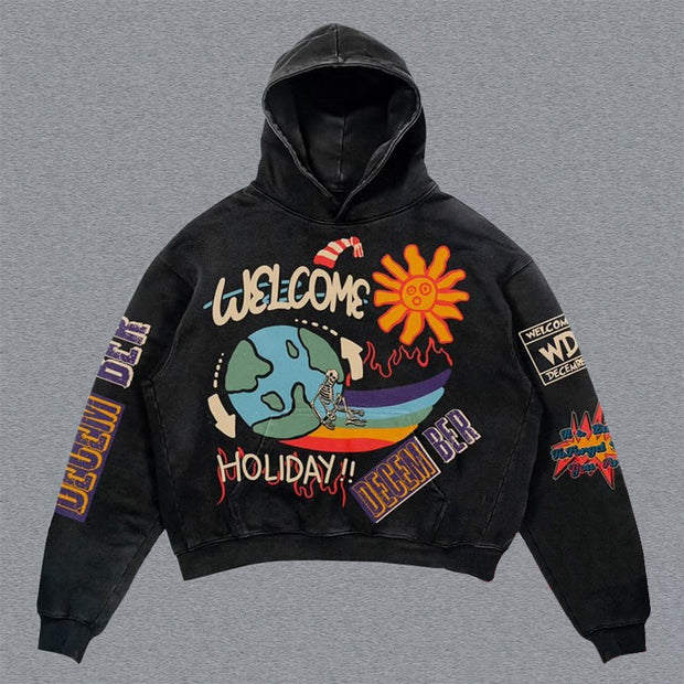holiday graphic hoodie