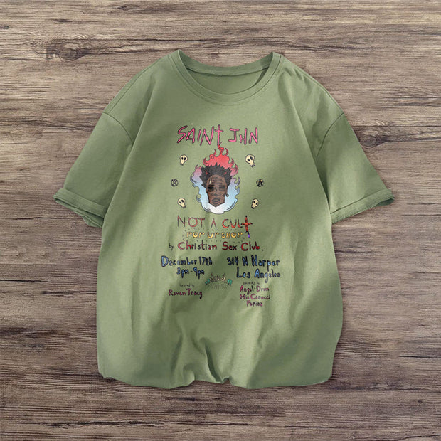 Casual retro fashion short sleeve couple T-shirt