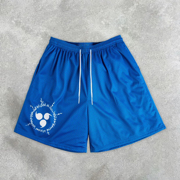 Statement preppy printed mesh shorts