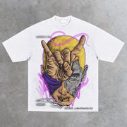 Music Festival Rap Print Casual Street T-Shirt
