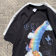 Fashion personality bear print T-shirt