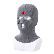 Balaclava three-hole hat outdoor riding headgear knitted warm ski mask