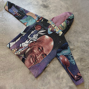 Retro Anime Print Tapestry Hoodie
