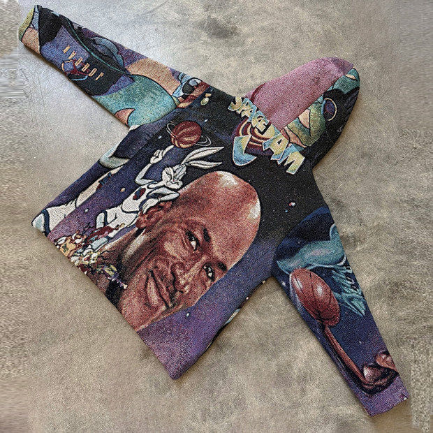 Retro Anime Print Tapestry Hoodie