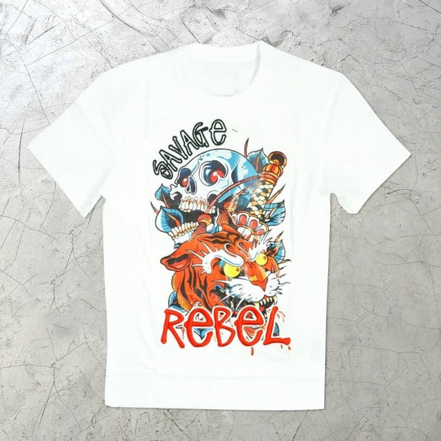 Personalized skull print T-shirt men