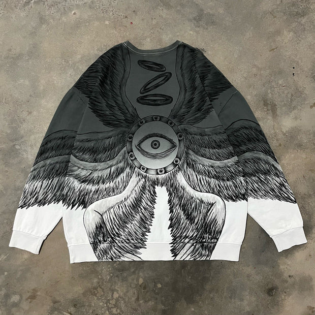 Victory Goddess casual street graffiti sweatshirt