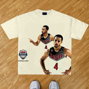 USA Curry Print T-shirt