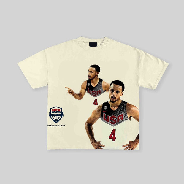 USA Curry Print T-shirt