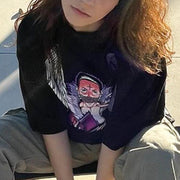 Anime angel devil printed T-shirt