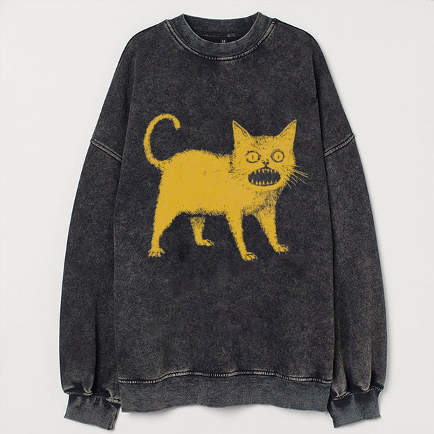 Horrible Japanese Cat Vintage Sweatshirt