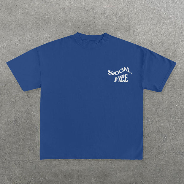 Not My Social Vibe Print Short Sleeve T-Shirt