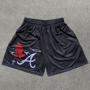Casual Letters A Print Mesh Shorts