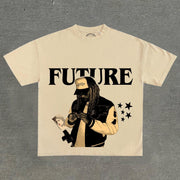 Stylish preppy round neck printed graphic T-shirt