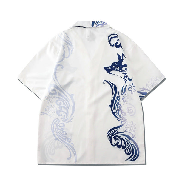 Casual Beach Shirt Teng Pattern Shorts Short Sleeve Suit
