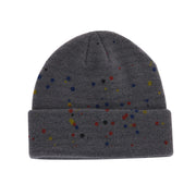 Spray-painted colorful polka dot graffiti wool knitting hat