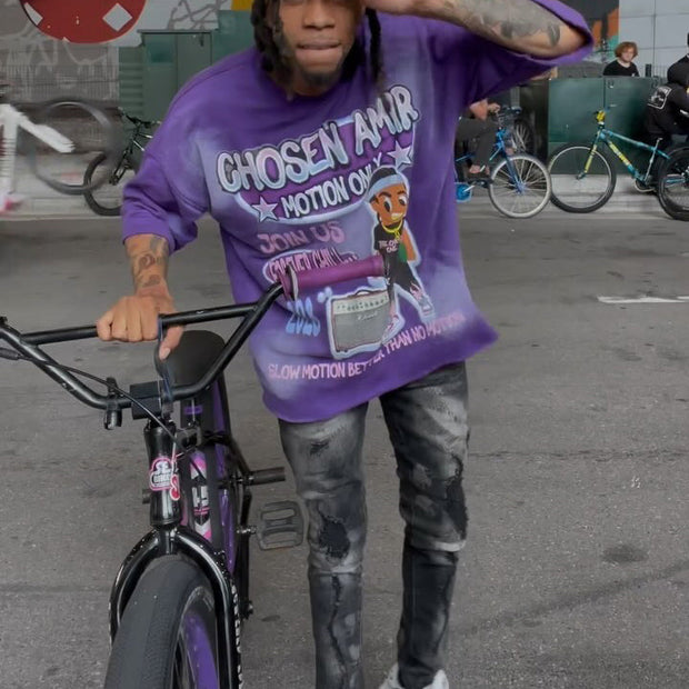 Vintage Gradient Print Oversized T-shirt