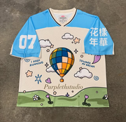 Fashionable contrast color in the mood for love v-neck jersey