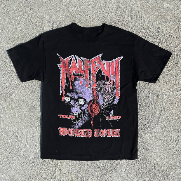 Skull Letters Print Short Sleeve T-Shirt