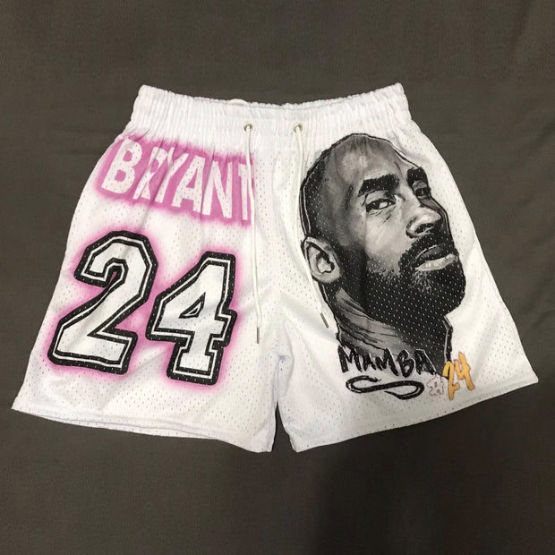 Sports star print mesh shorts