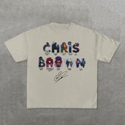 Chris Brown Print Short Sleeve T-Shirt